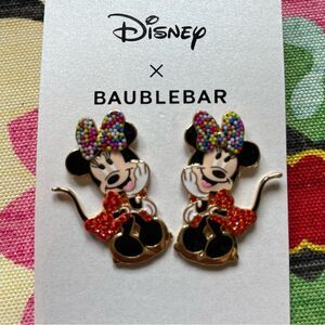 Nwt Disney Baublebar minnie mouse earrings w sparkles
